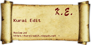 Kurai Edit névjegykártya